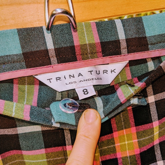 SOLD Trink Turk 6 plaid wool pants, *damaged* - Picture 3 of 7